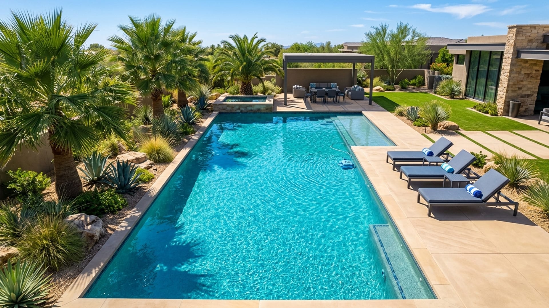 Beautiful crystal clear swimming pool